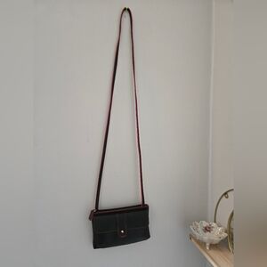 Black Crossbody Bag with Red Trim